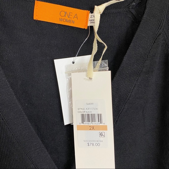 One A V-Neck Button Front Ruffled Cardigan - Picture 7 of 7